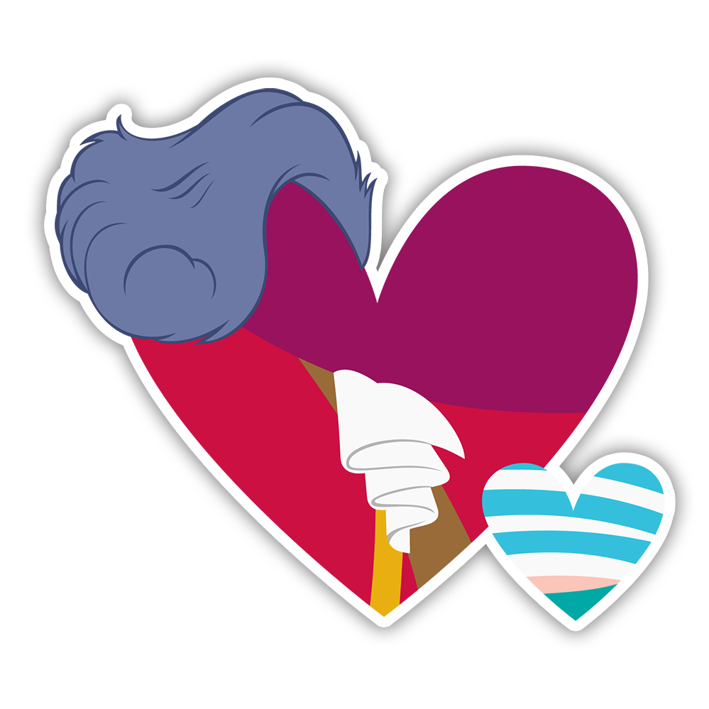 Disney Peter Pan Captain Hook Smee Heart Die Cut Sticker (3479)