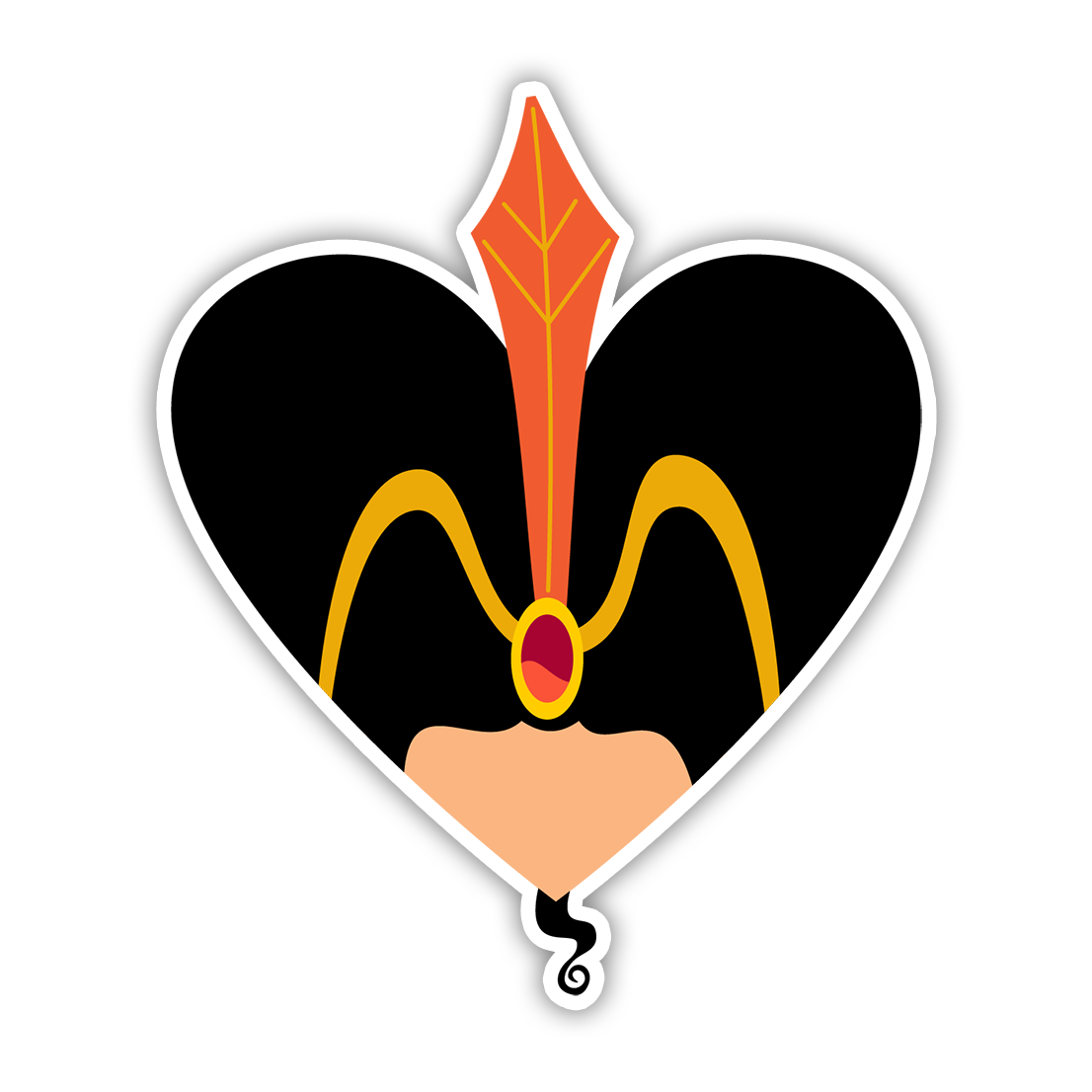 Aladdin's Jafar Heart Die Cut Sticker (3487)