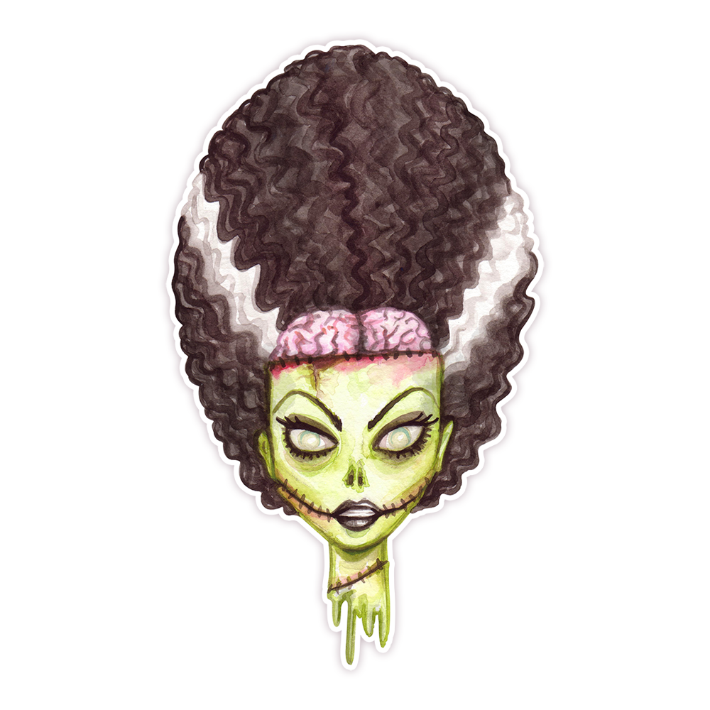 Bride of Frankenstein Die Cut Sticker (349)