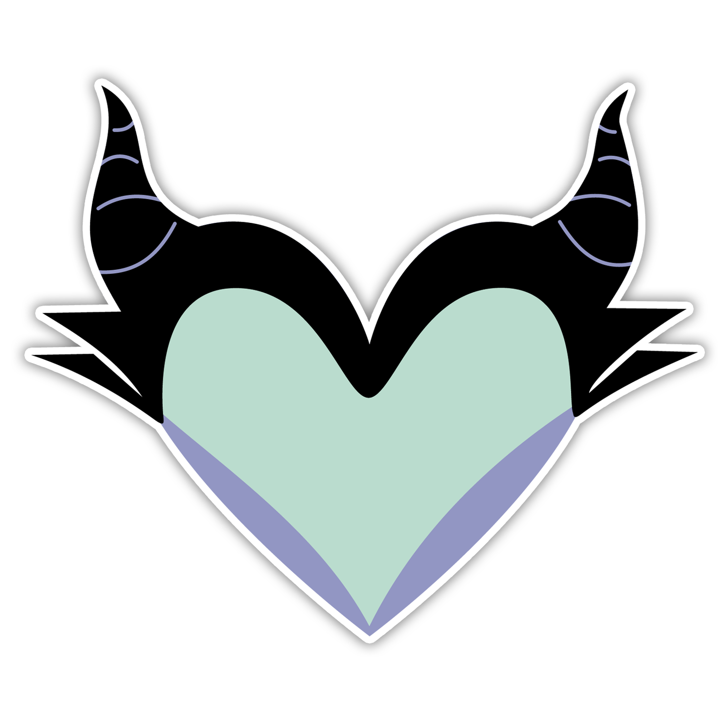 Disney Sleeping Beauty Maleficent Heart Die Cut Sticker (3505)