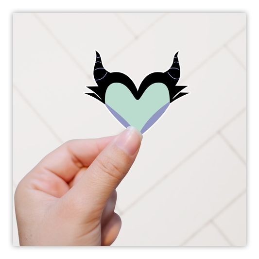 Disney Sleeping Beauty Maleficent Heart Die Cut Sticker (3505)