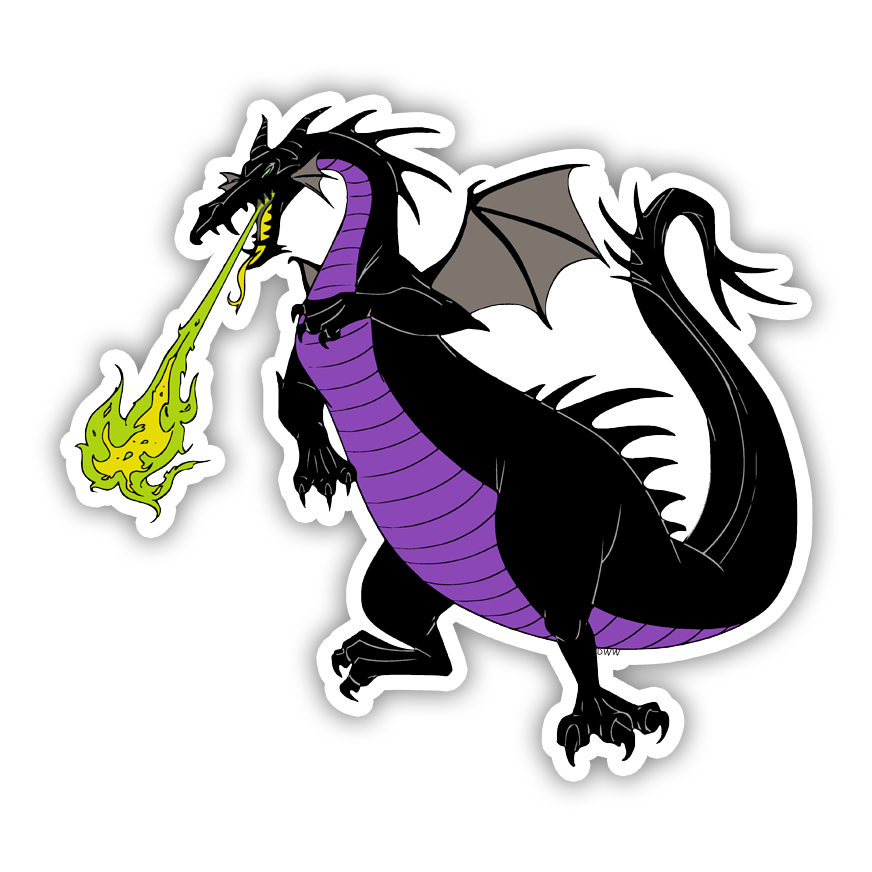 Sleeping Beauty Maleficent Dragon Die Cut Sticker (3508)