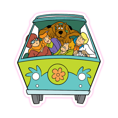 Scooby Doo Gang in Mystery Machine Die Cut Sticker (3537)