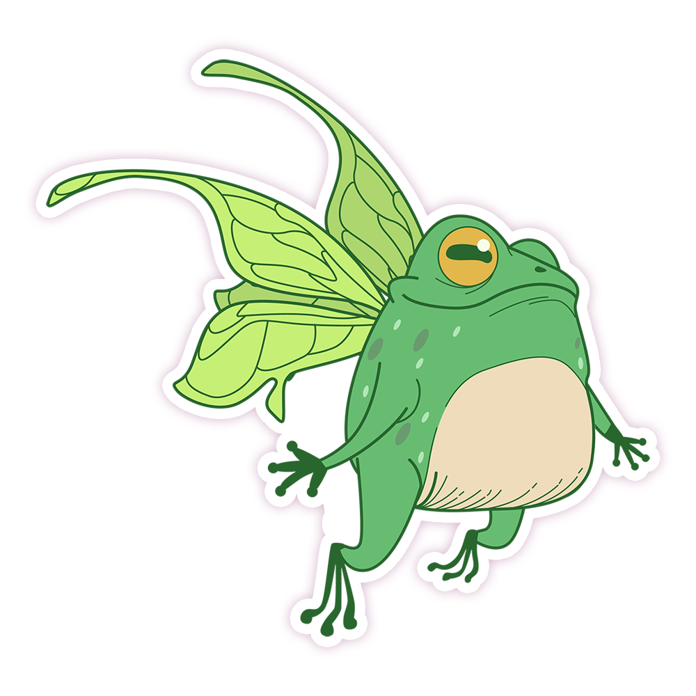 Fairy Frog Die Cut Sticker (355)