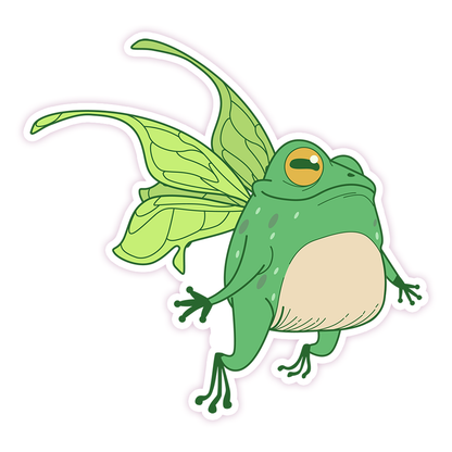 Fairy Frog Die Cut Sticker (355)