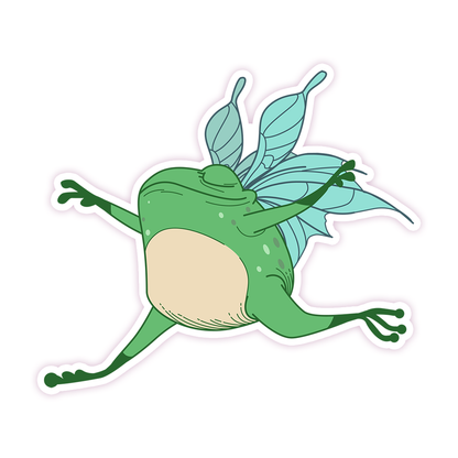 Flying Fairy Frog Die Cut Sticker (356)