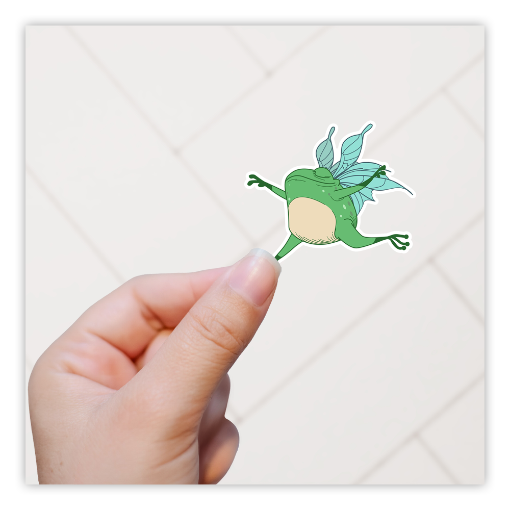 Flying Fairy Frog Die Cut Sticker (356)