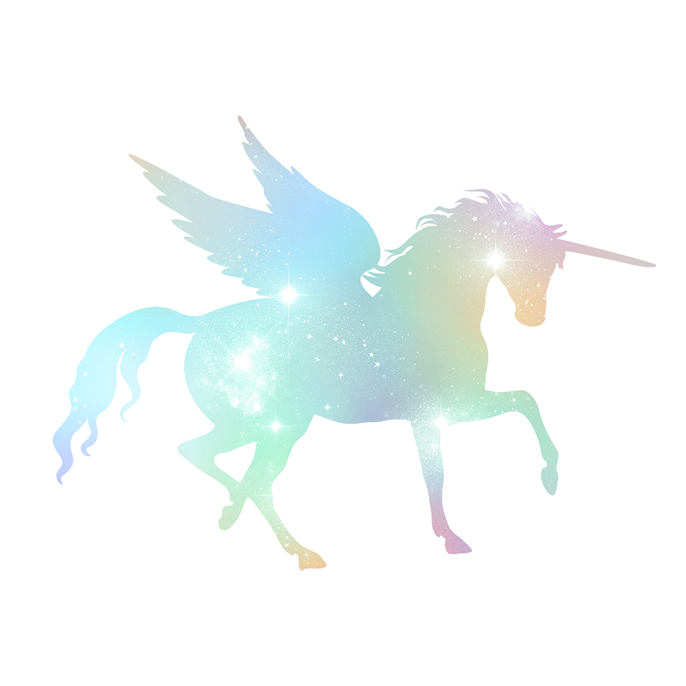 Pastel Galaxy Unicorn Pegasus Die Cut Sticker (358)