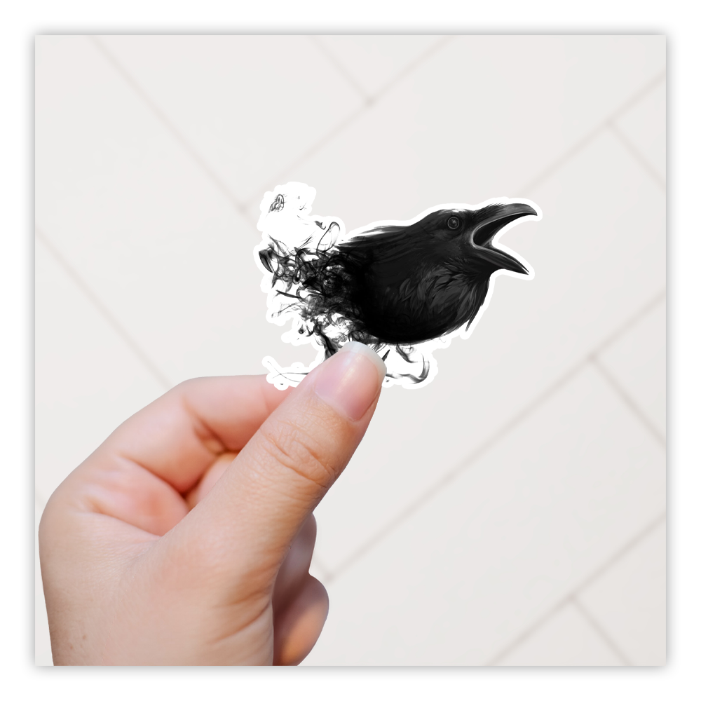 Waterverf Black Raven Die Cut Sticker (3580)