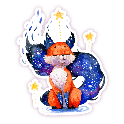 Mystical Fox Die Cut Sticker (359)