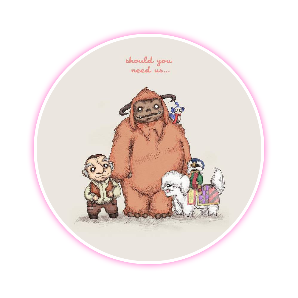 Jim Henson se Labyrinth Friends Should You Need Us Die Cut Sticker (3619)