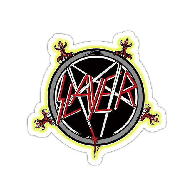 Slayer Pentagram Of Swords Die Cut Sticker (3624)