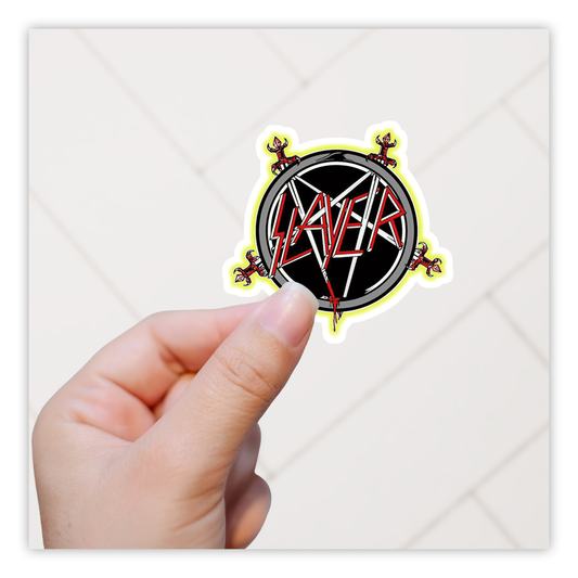 Slayer Pentagram Of Swords Die Cut Sticker