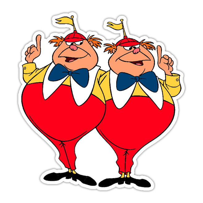 Alice In Wonderland Tweedledee Tweedledum Die Cut Sticker (3650)