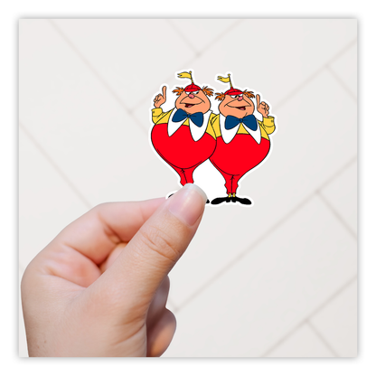 Alice In Wonderland Tweedledee Tweedledum Die Cut Sticker (3650)