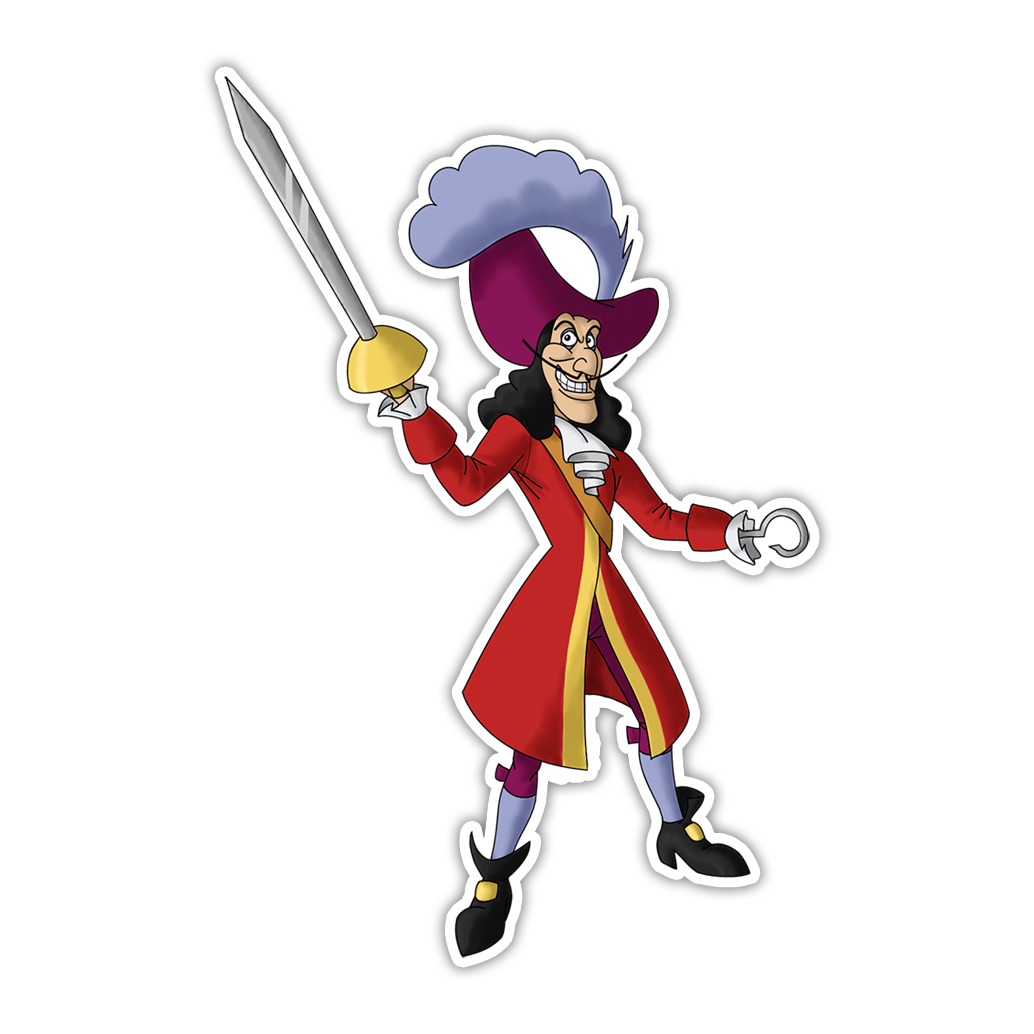 Disney Peter Pan Captain Hook Die Cut Sticker (3653)