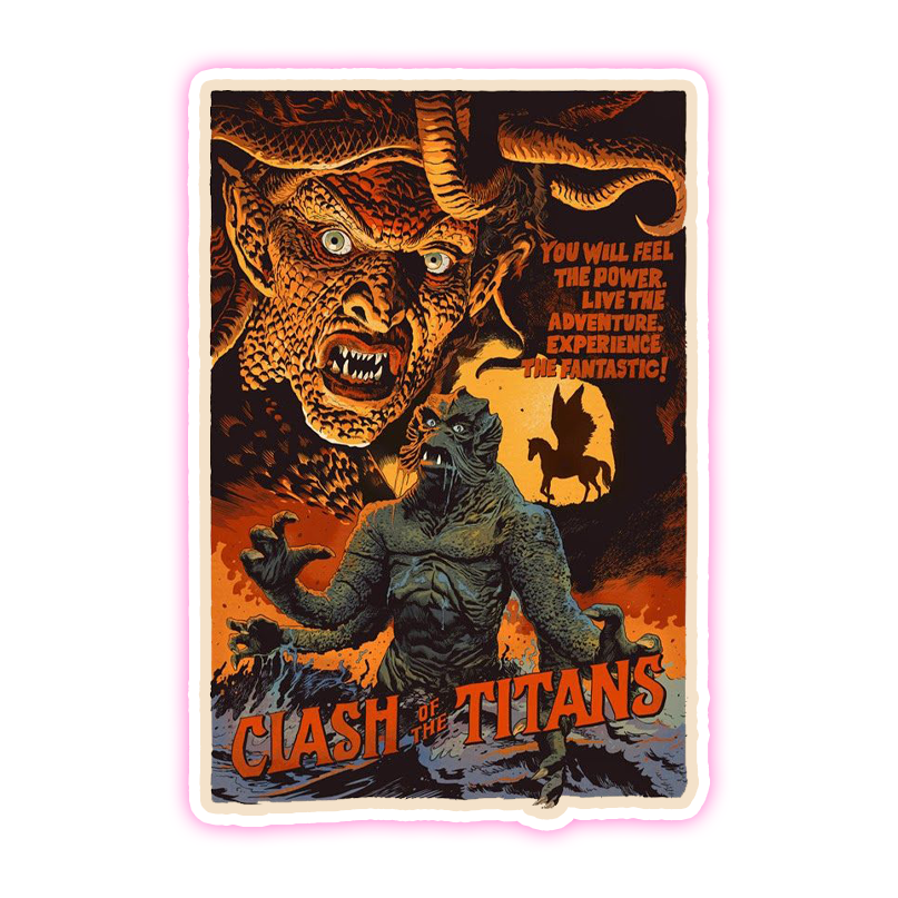 Clash of The Titans Plakkaat Die Cut Sticker (3700)