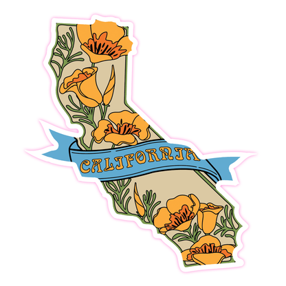 California Poppy Golden Poppies Die Cut Sticker (3713)