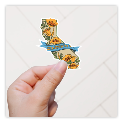 California Poppy Golden Poppies Die Cut Sticker (3713)