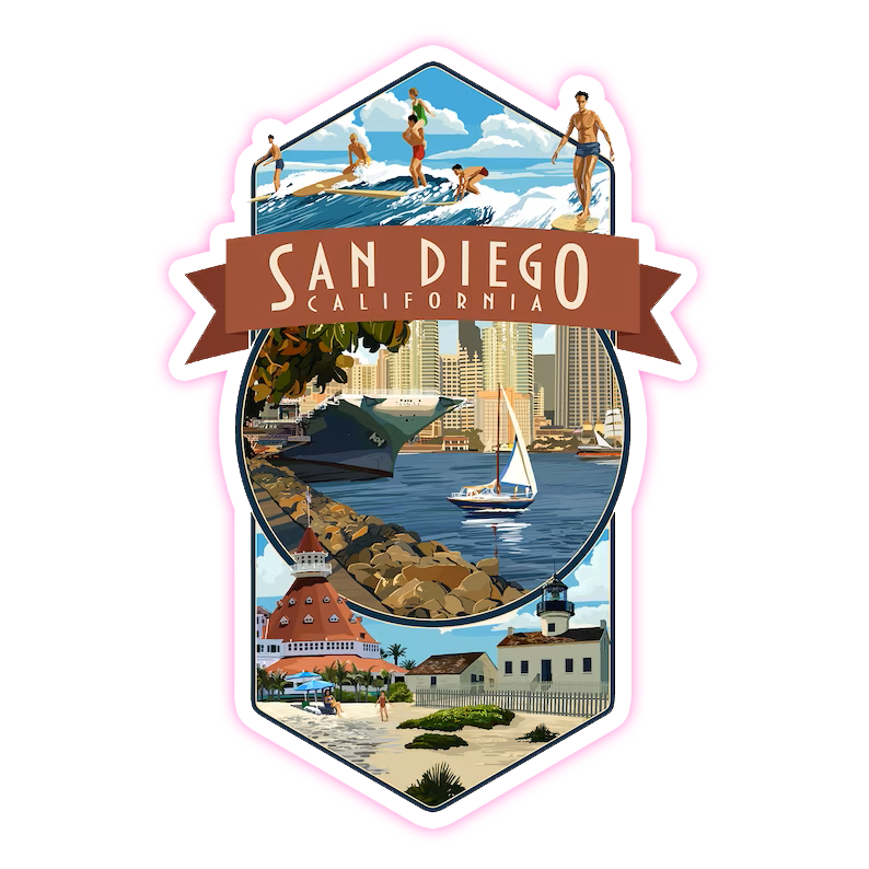 Ikone van San Diego CA Die Cut Sticker (3714)