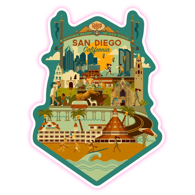 Ikone van San Diego CA Die Cut Sticker (3715)