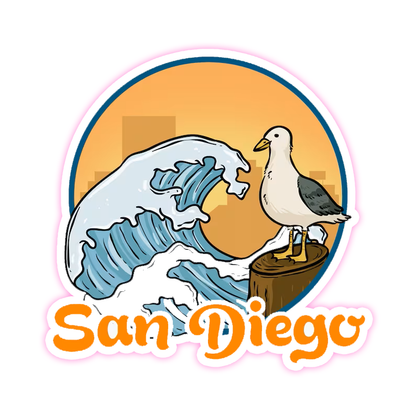 San Diego Waves Sea Gull Die Cut Plakker (3716)