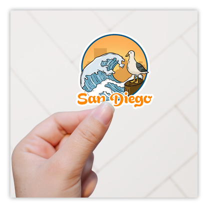 San Diego Waves Sea Gull Die Cut Plakker (3716)