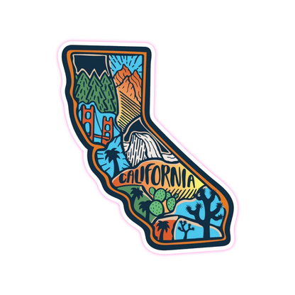 California Icons Die Cut Sticker (3717)