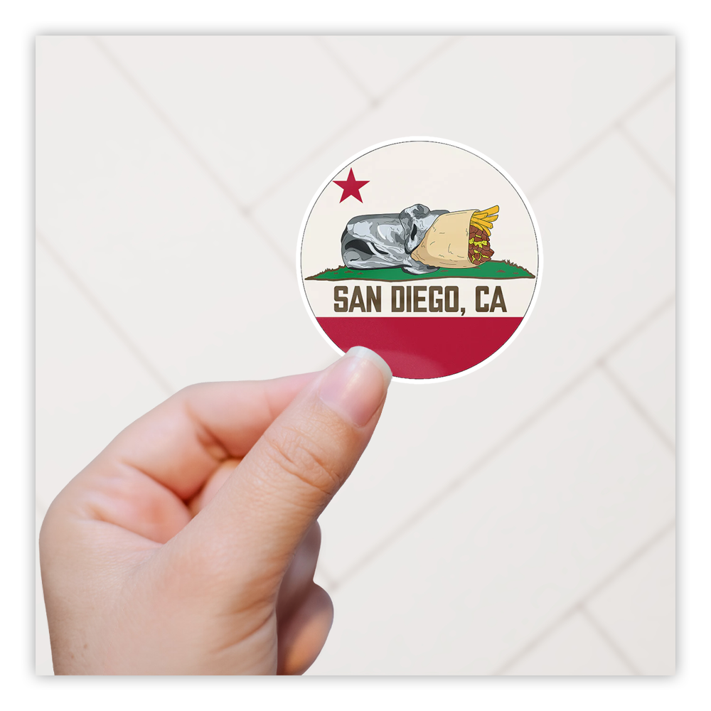 San Diego California Burrito Die Cut Sticker (3718)