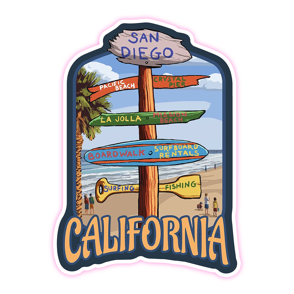 California Locations Sign Die Cut Sticker (3719)