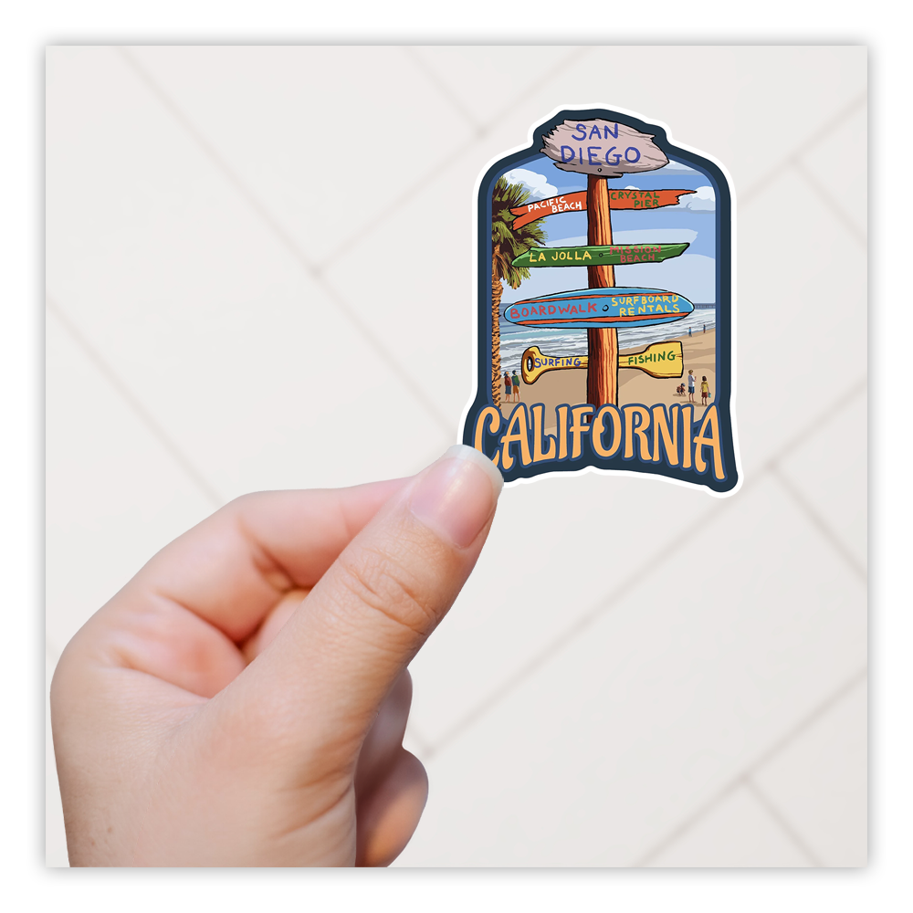 California Locations Sign Die Cut Sticker (3719)