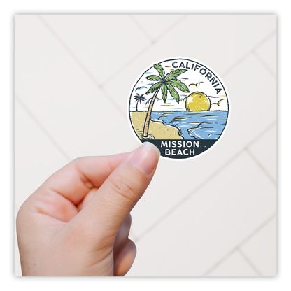 Mission Beach California Die Cut Sticker (3720)