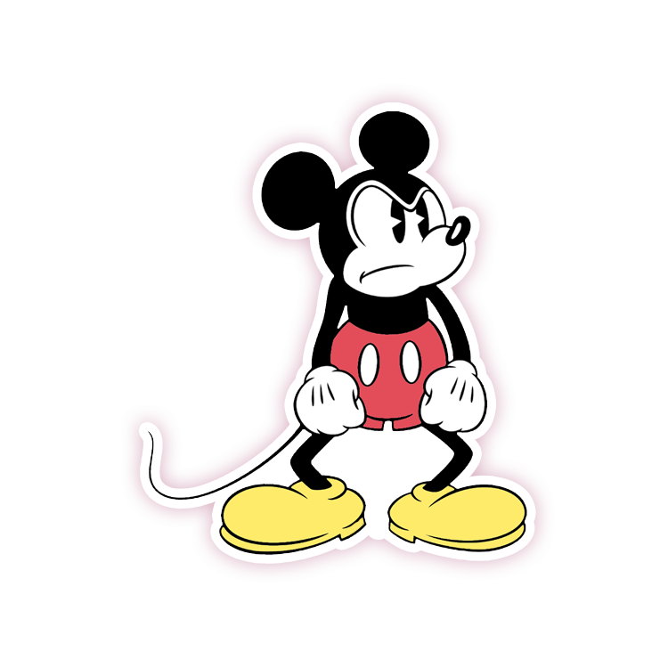 Angry Mickey Mouse Die Cut Sticker (378)
