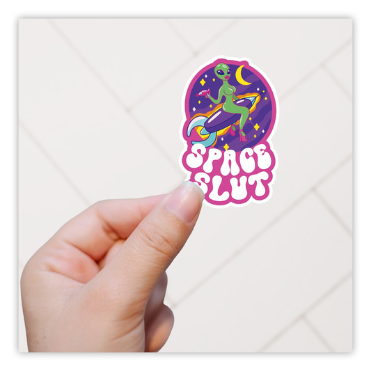 Alien Space Slut Pin Up Girl Die Cut Sticker (3802)