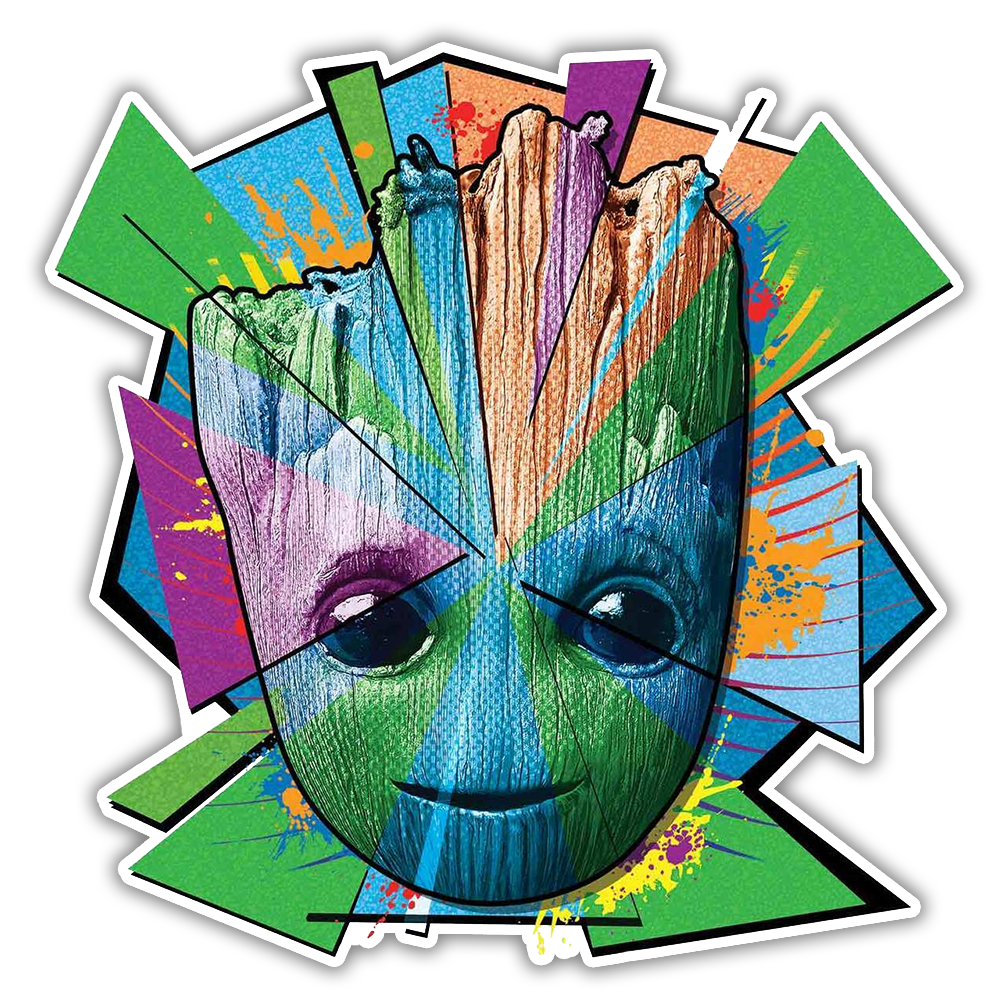 Colorful Groot Die Cut Sticker (391)
