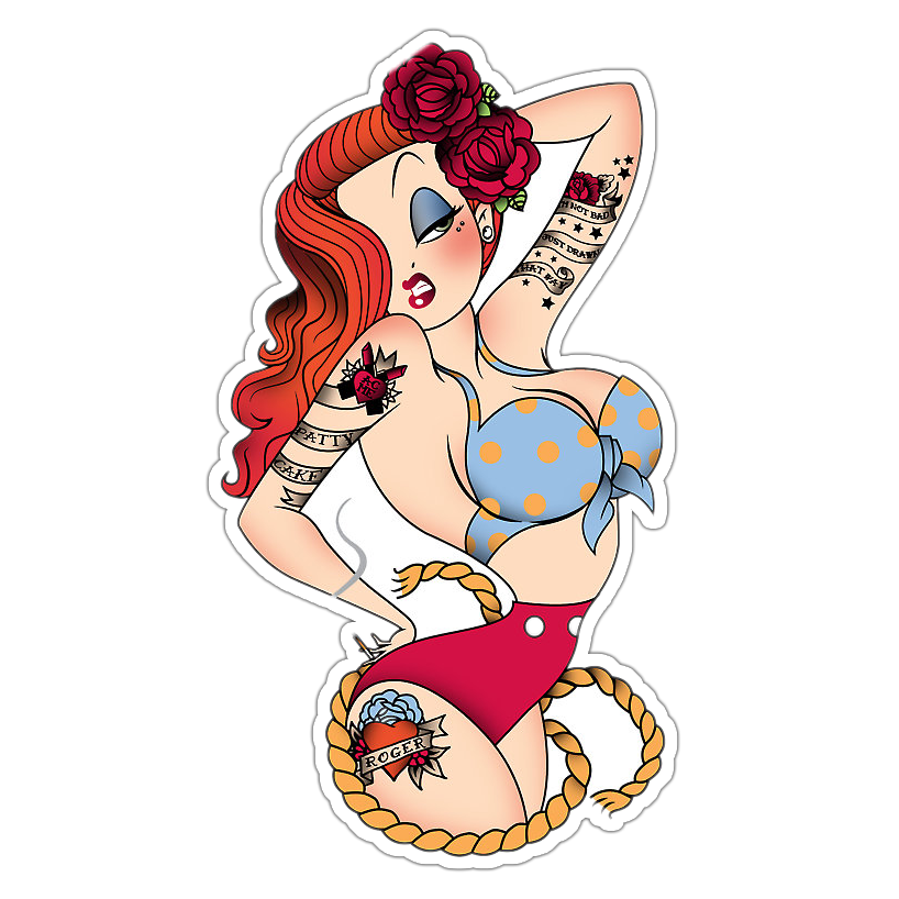 Rockabilly Pin Up Jessica Rabbit Die Cut Sticker (3924)