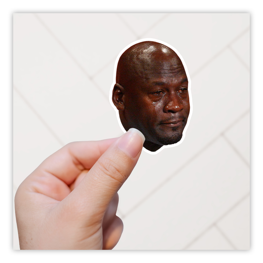 Crying Michael Jordan Meme Die Cut Sticker (39)
