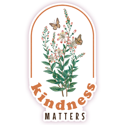 Kindness Matters Flowers Butterfly Die Cut Sticker (3)