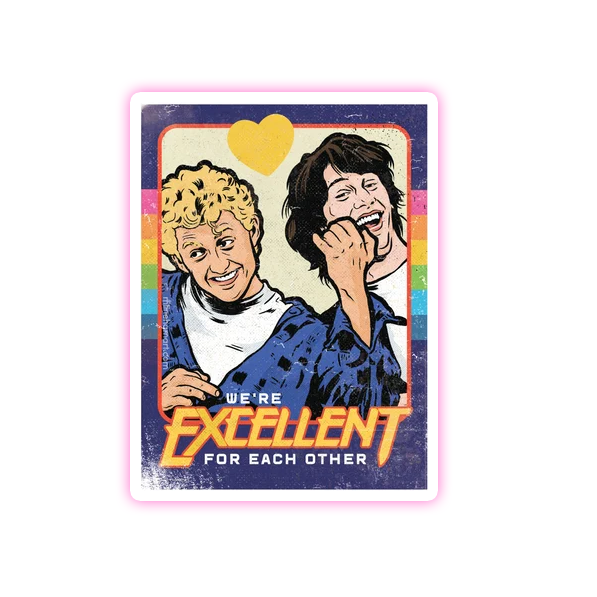 Bill & Ted's Excellent Adventure Valentine Cut Sticker (4012)