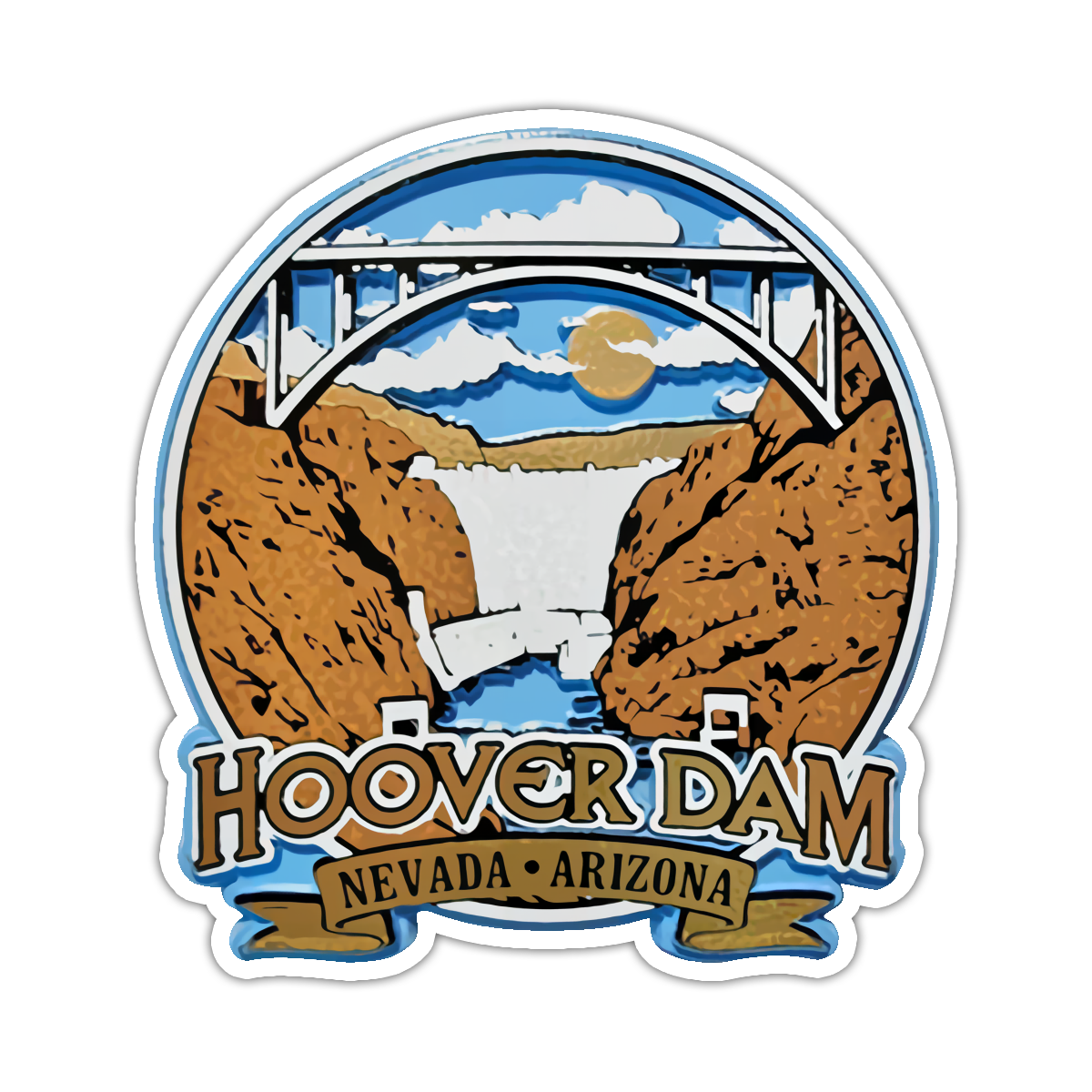 Hoover Dam Die Cut Sticker (4025)