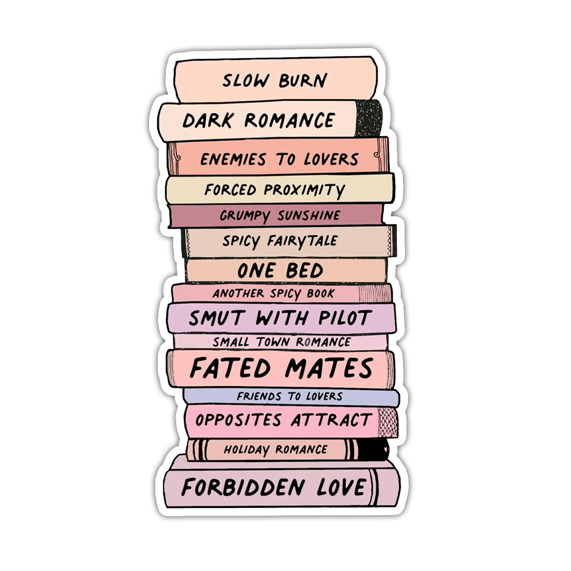 Stack of Spicy Romance Books Die Cut Sticker (4033)