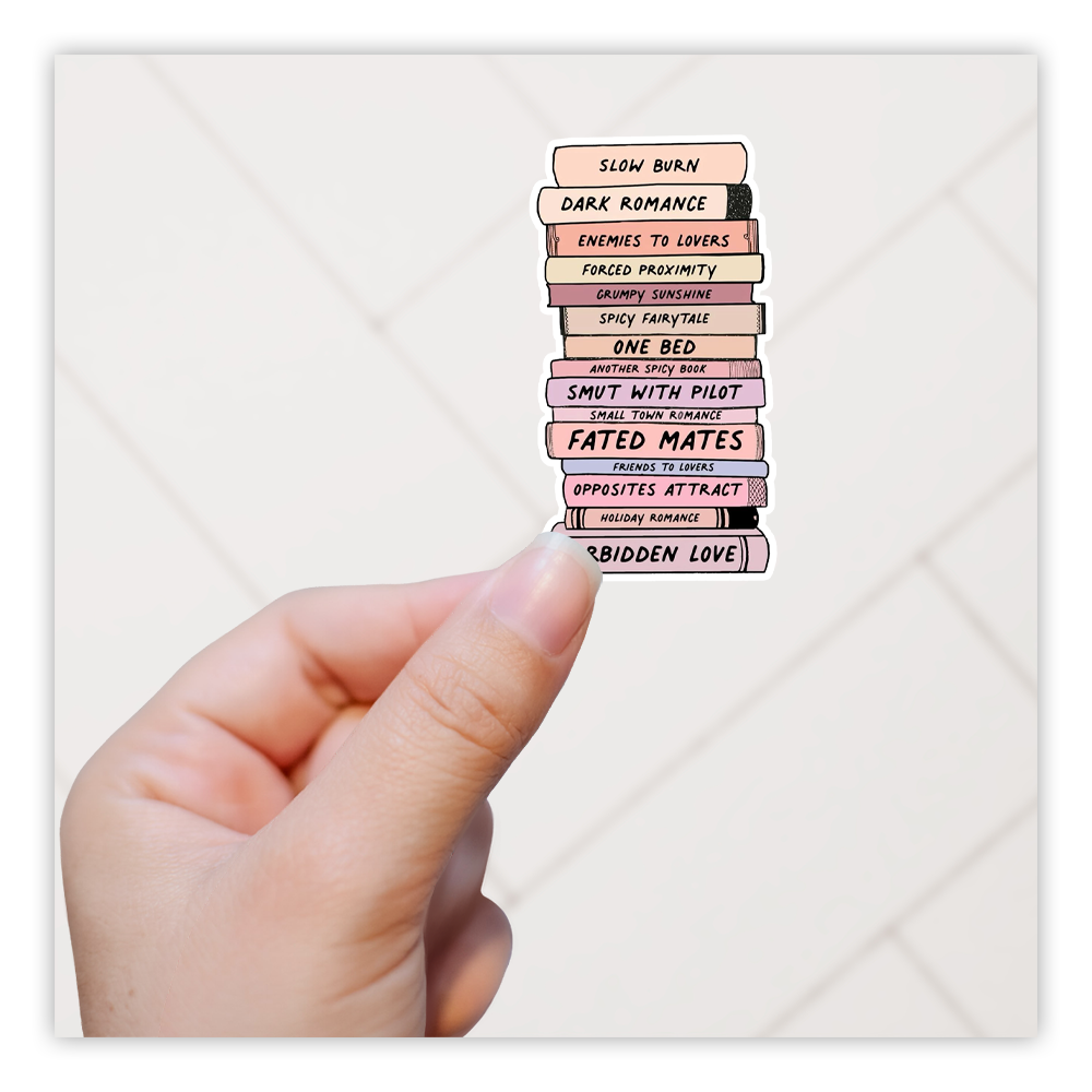 Stack of Spicy Romance Books Die Cut Sticker (4033)