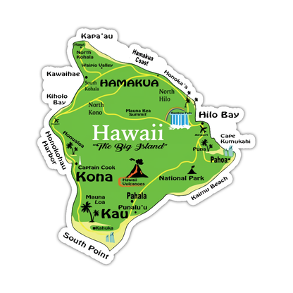 Hawaii Big Island Die Cut Sticker (4035)