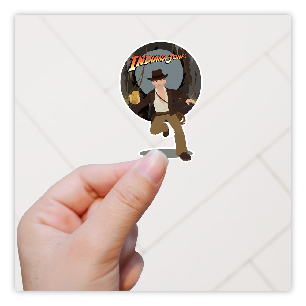 Indiana Jones Running from Boulder Die Cut Sticker (4055)