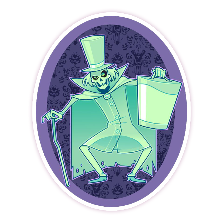 Haunted Mansion Hatbox Ghost Die Cut Sticker (408)
