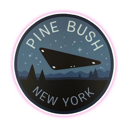 Pine Bush New York UFO Die Cut Sticker (4082)