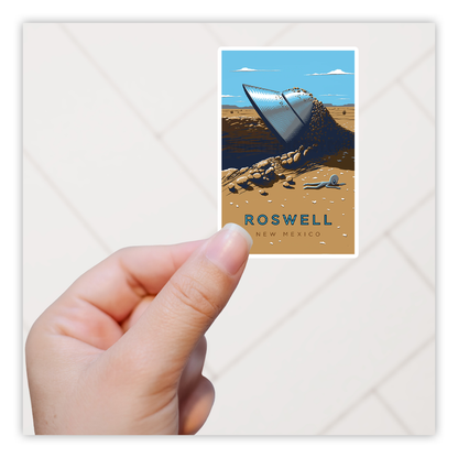 Roswell UFO Crash Poster Die Cut Sticker (4084)