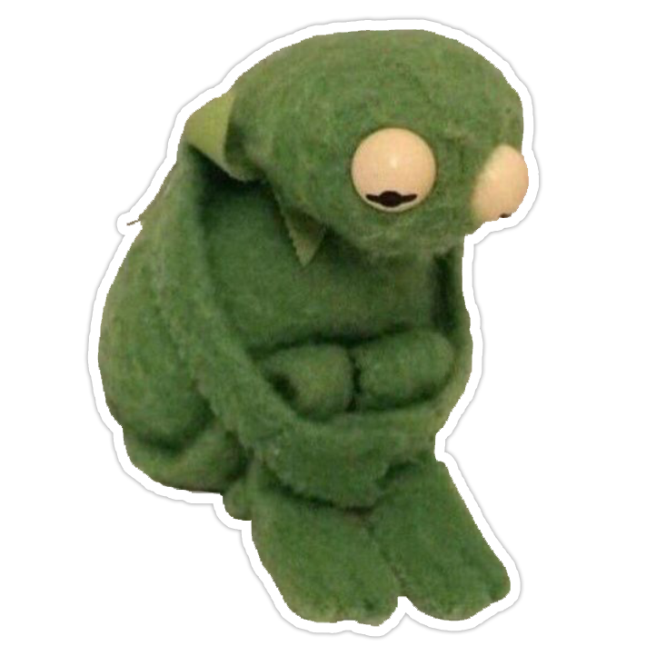 Sad Kermit the Frog Die Cut Sticker (4091)