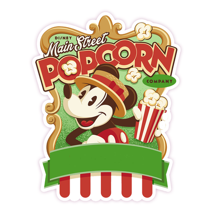 Mickey Mouse Popcorn Die Cut Sticker (41)