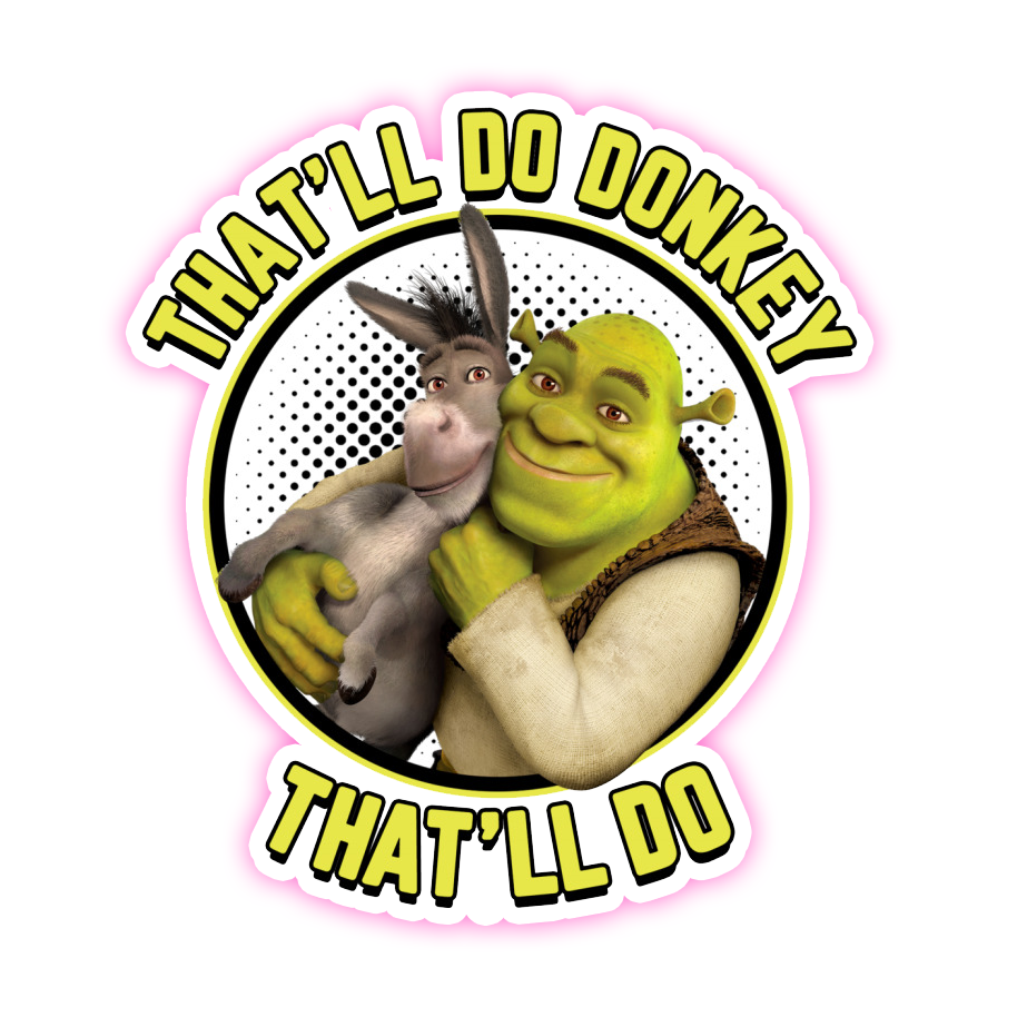 Shrek and Donkey Die Cut Sticker (4106)